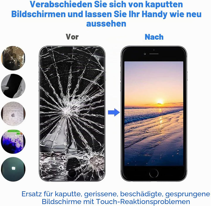EFaith für iPhone 7 Display LCD 4,7 Zoll Ersatz Bildschirm Volle HD Touchscreen-Digitizer Rahmen, Er