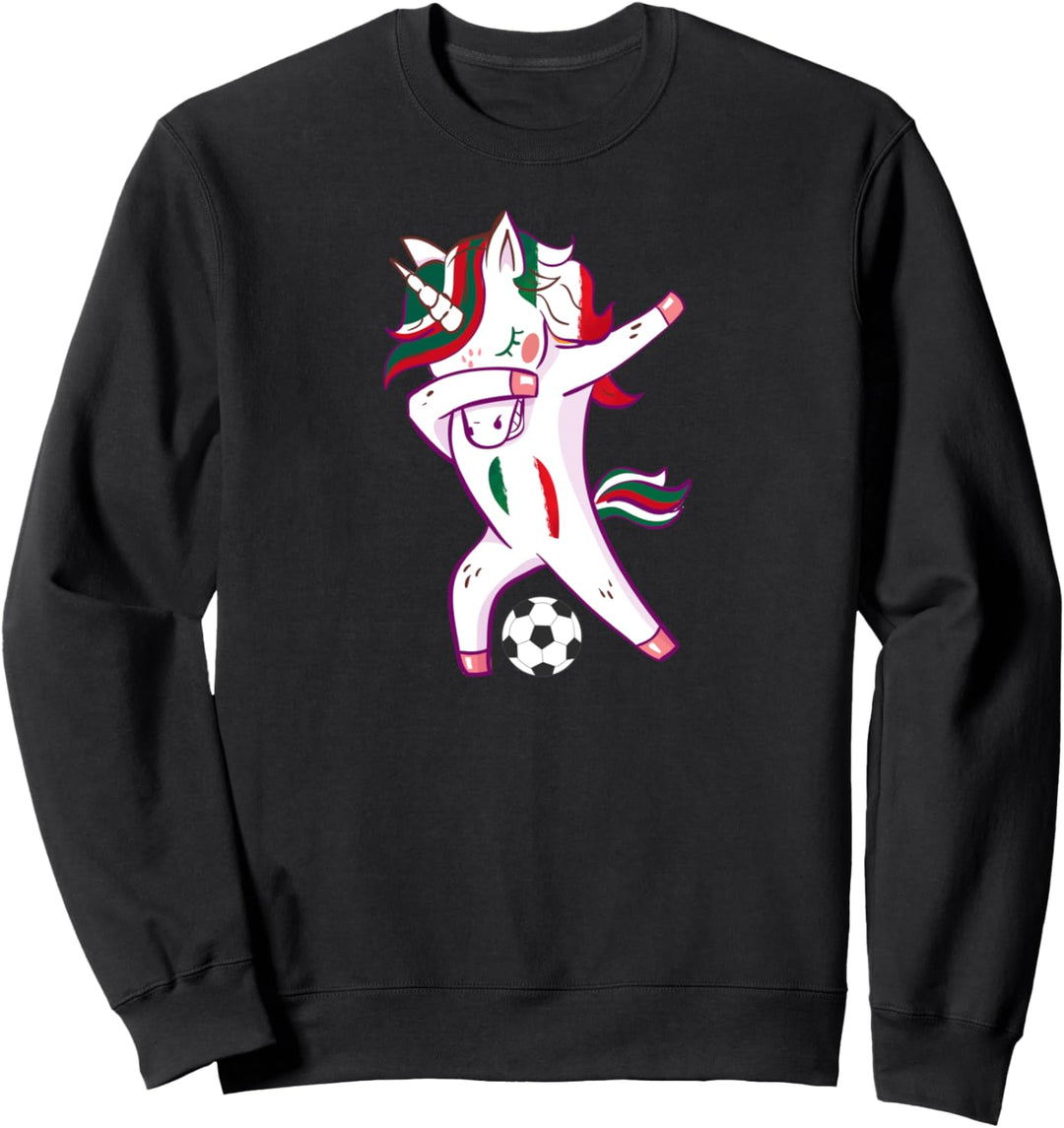 Mexican Flag Football Player Gift Dabbing Soccer Unicorn Sweatshirt