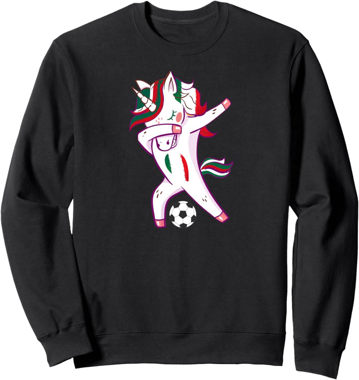 Mexican Flag Football Player Gift Dabbing Soccer Unicorn Sweatshirt