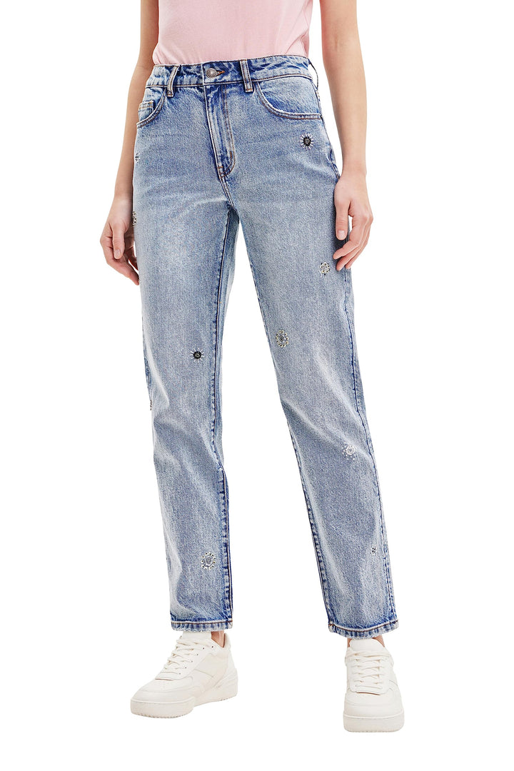 Desigual Damen Denim_amster Casual Pants 34 Blau, 34 Blau