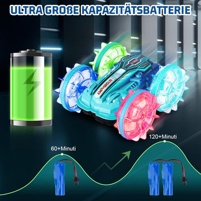 Ltteaoy Amphibienfahrzeug Ferngesteuert Outdoor Spielzeug ab 6/8/10/12,360°Drehbares 2,4GHz 4WD Off-