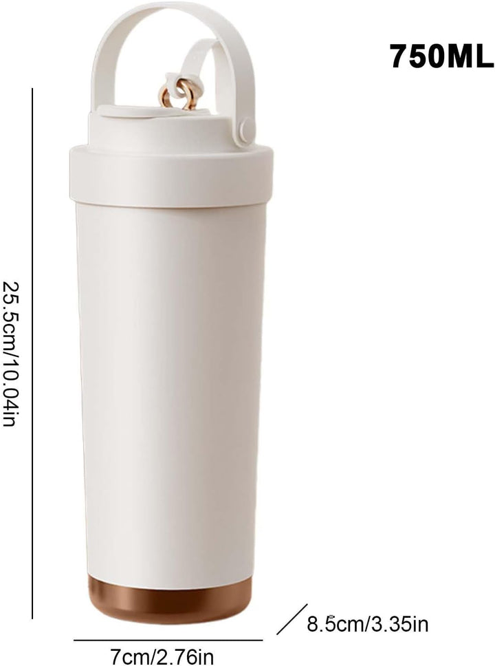 Générique Kaffeetasse mit Strohhalm, 750 ml, Isolierbecher mit Deckel, wiederverwendbar, direkt zu t