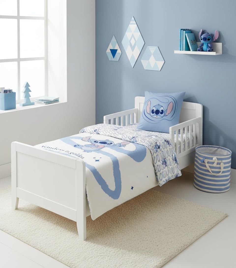 Lilo &amp; Stitch Bettwäsche-Set für Kinderbetten | Bettbezug 100x135 cm mit Kissenbezug 40x60 cm, 100%