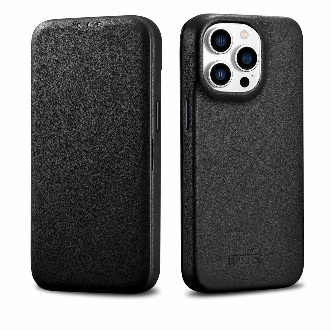 Mobiskin Hülle kompatibel mit Apple iPhone 14 PRO (6,1 Zoll), Handyhülle mit echtem Leder, Case, Sch