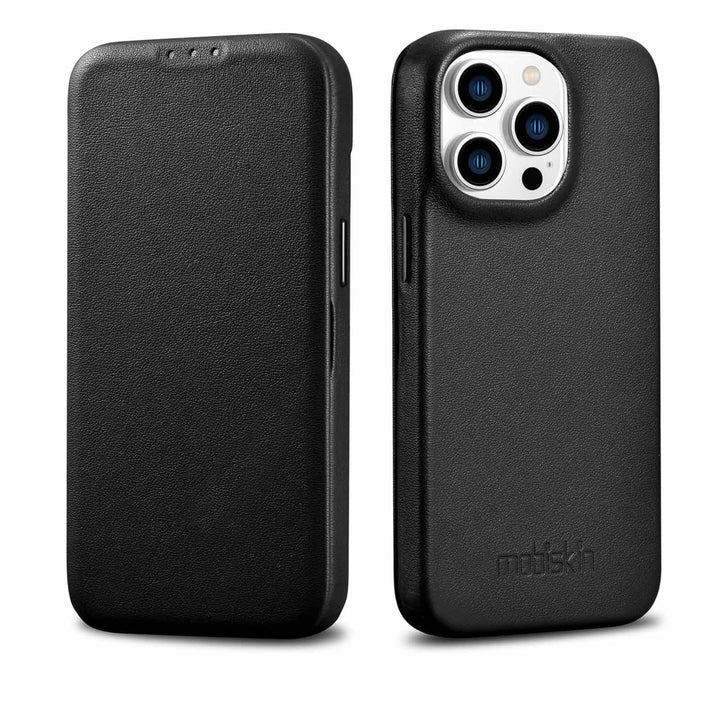 Mobiskin Hülle kompatibel mit Apple iPhone 14 PRO (6,1 Zoll), Handyhülle mit echtem Leder, Case, Sch