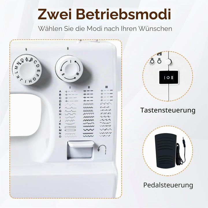 Nähmaschine für Anfänger, 45 Stichprogrammen Tragbare Elektrische nähmaschinen, Sewing Machine Overl