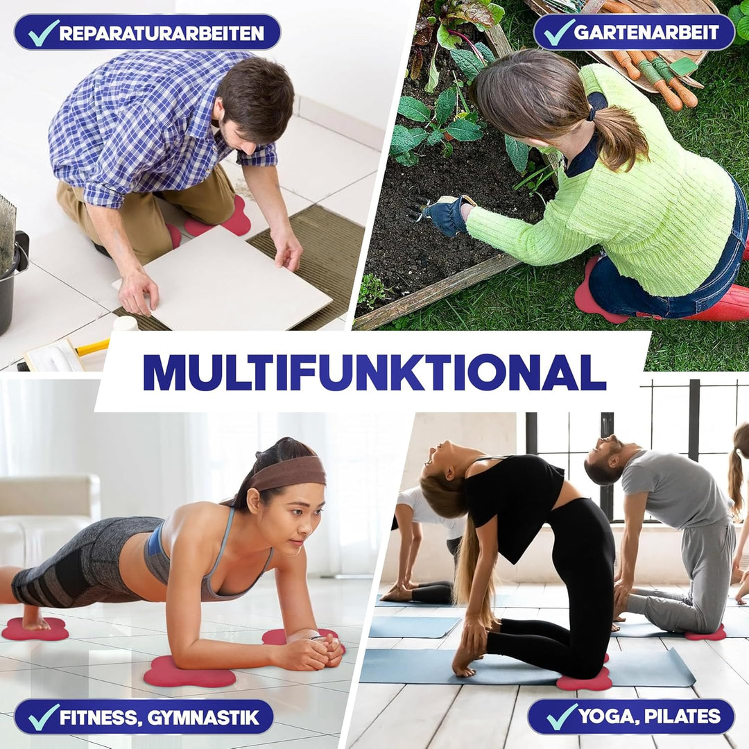 Yoga-Knie-Pad 2er Pack Kniekissen mit Transportbeutel+Trainingsanleitung PDF Maximale Entlastung und