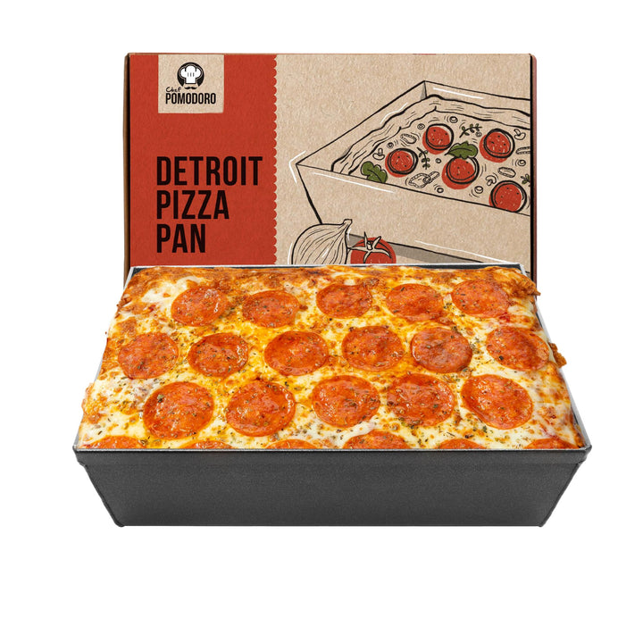 Chef Pomodoro Pizzablech – Pizza Backblech – Pizza Blech – Pizza Pan – Pizzaform rechteckig –Detroit