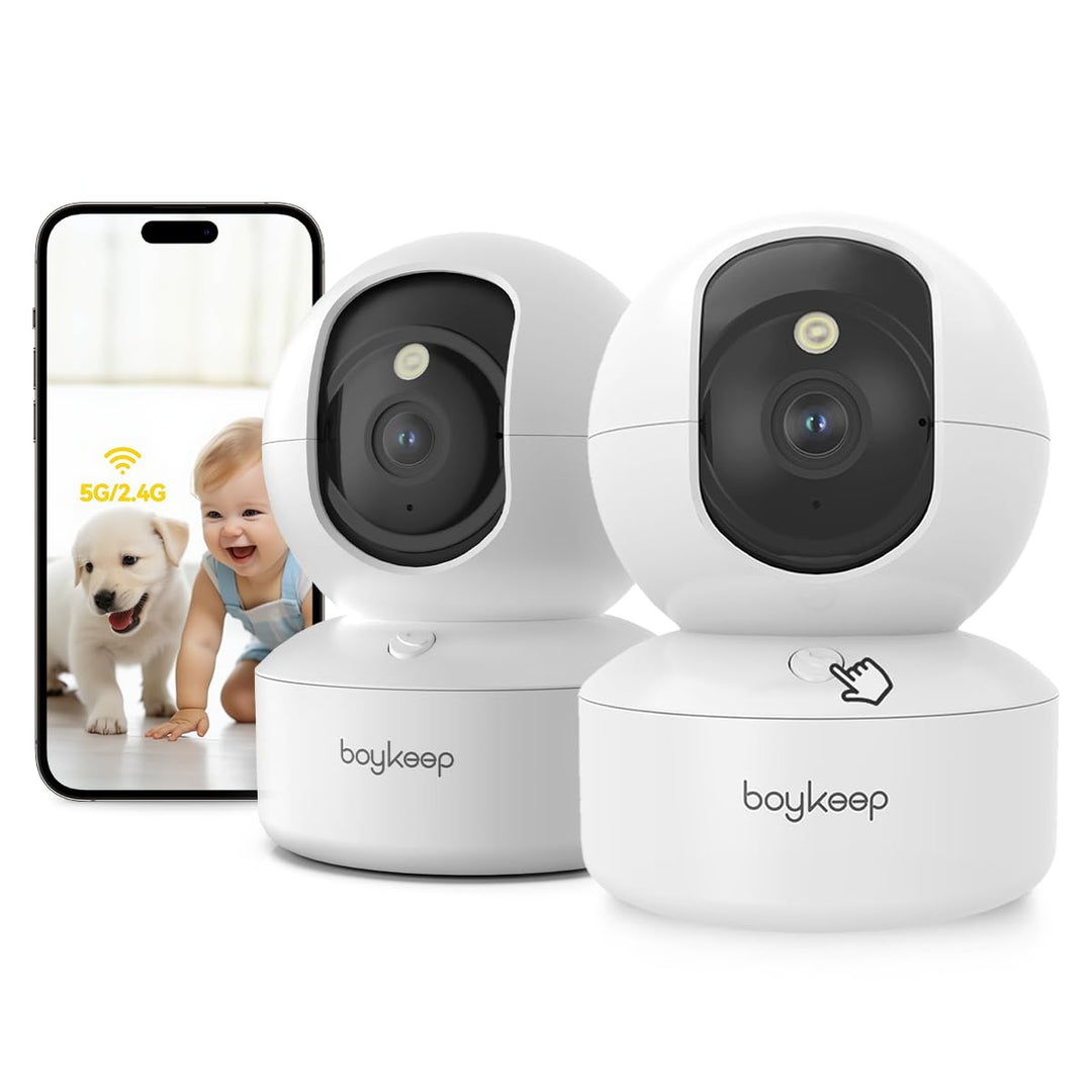 BoyKeep 2.4G/5GHz Überwachungskamera Innen 2K 360° WLAN Überwachungskamera Indoor Hundekamera mit AP