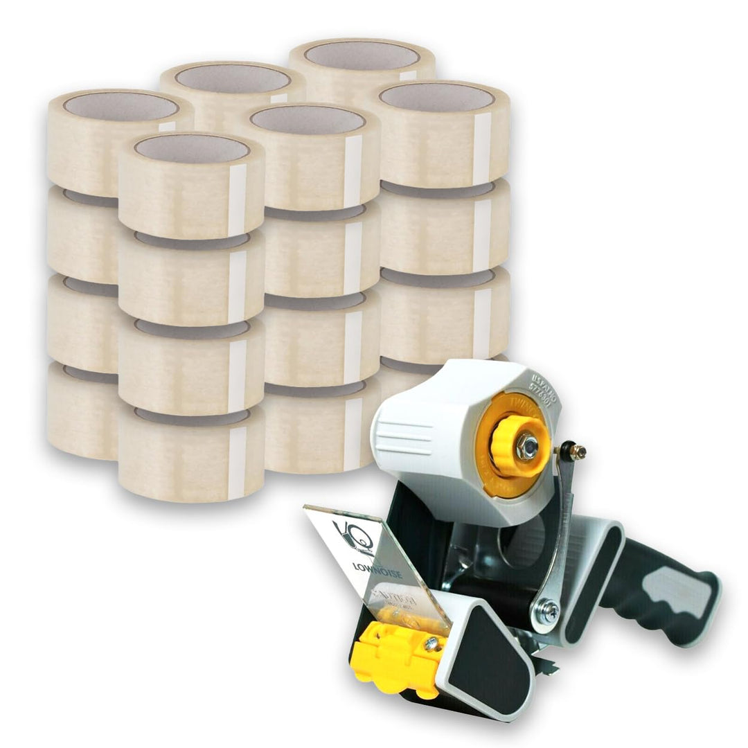 TWINCORE K206B Handabroller-Set – Mit Bremse & LOW-NOISE Klebebandabroller + 24x PP Klebebandrollen