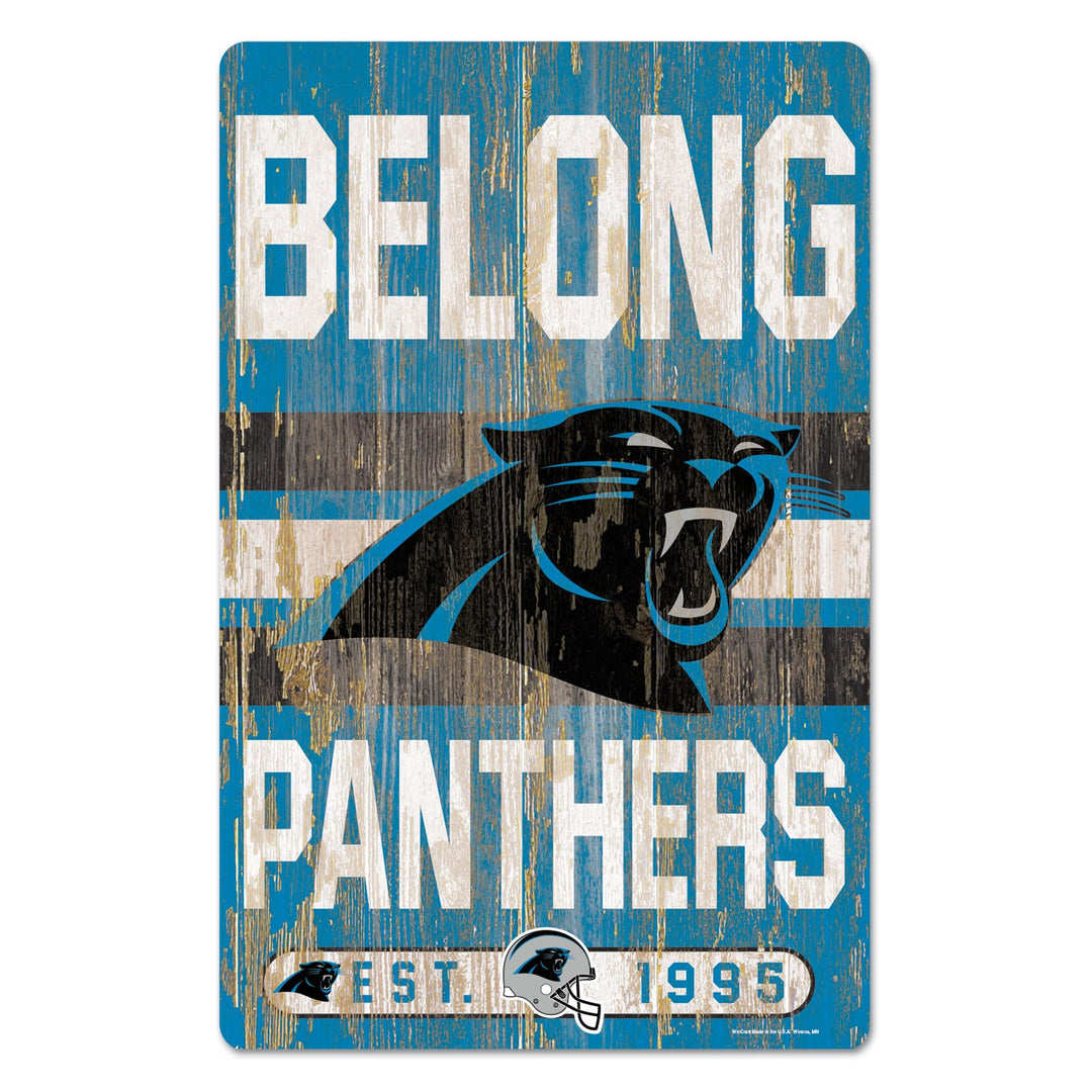 Wincraft NFL Carolina Panthers Slogan Wood Sign Holzschild