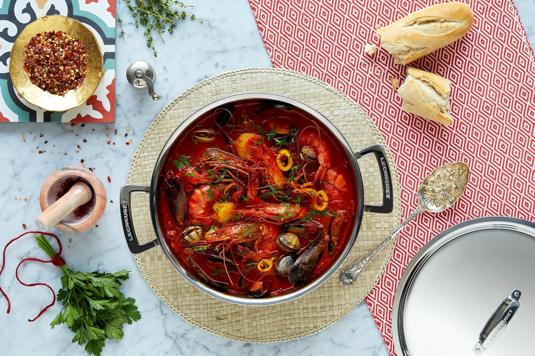 Le Creuset Fleischtopf aus 3-ply Edelstahl, Ø 20 cm, Für alle Herdarten inkl. Induktion geeignet, Si