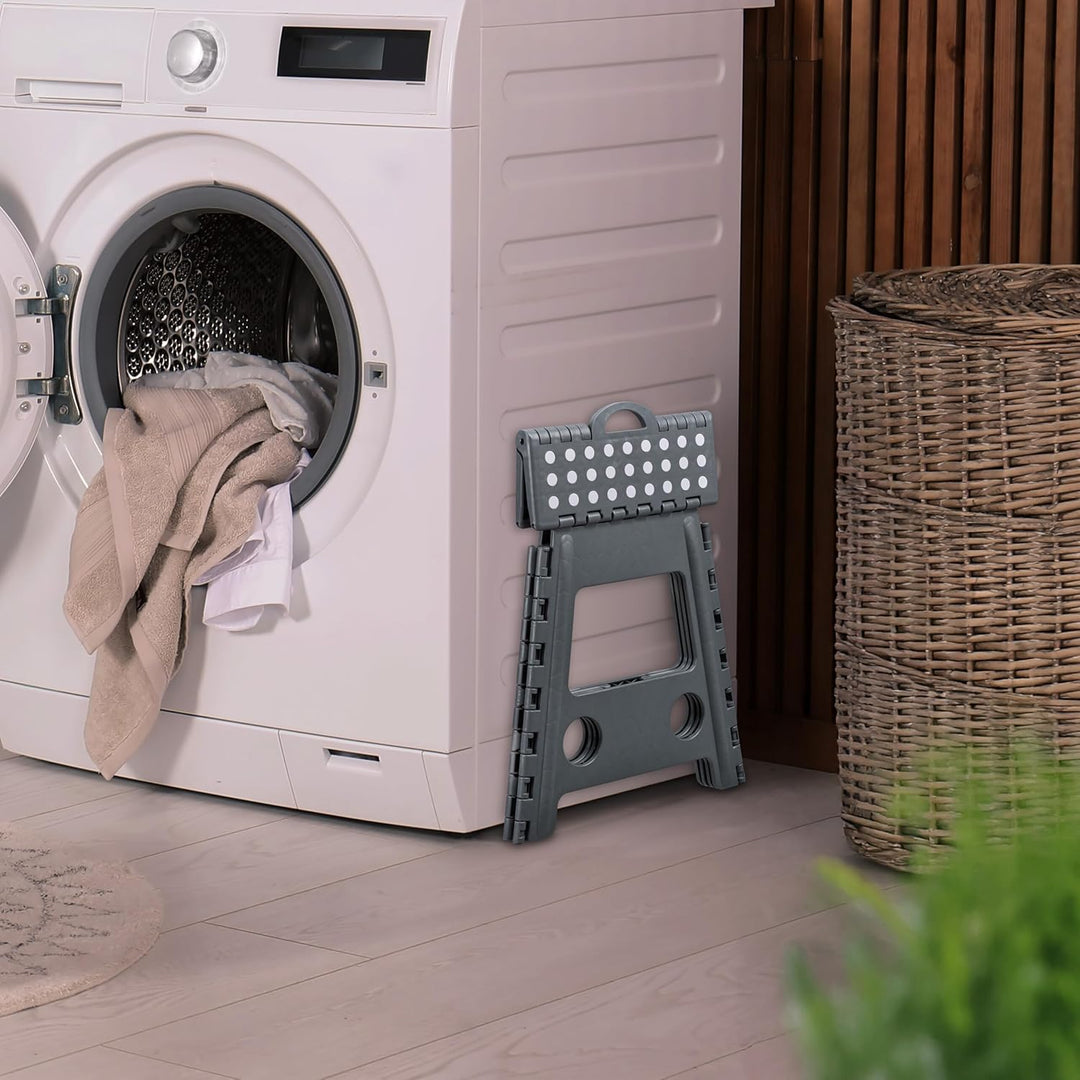 Relaxdays Klapphocker XL, tragbar, grosser Badhocker, faltbarer Sitzhocker, bis 120 kg, Kunststoff,