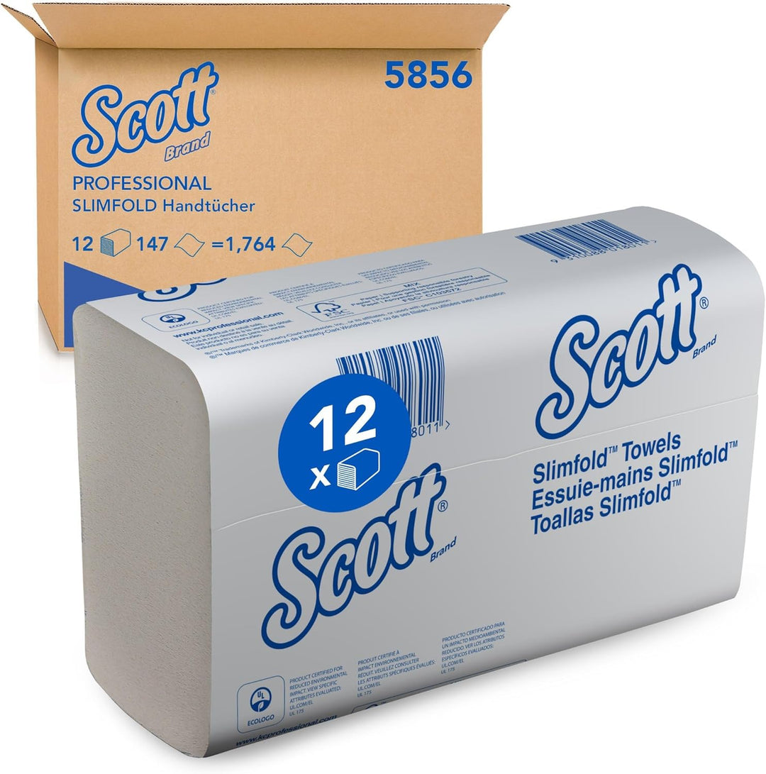 Scott Falthandtücher 5856, Papierhandtücher mit Airflex-Absorptionstechnologie, 1-lagig, 16 Packunge