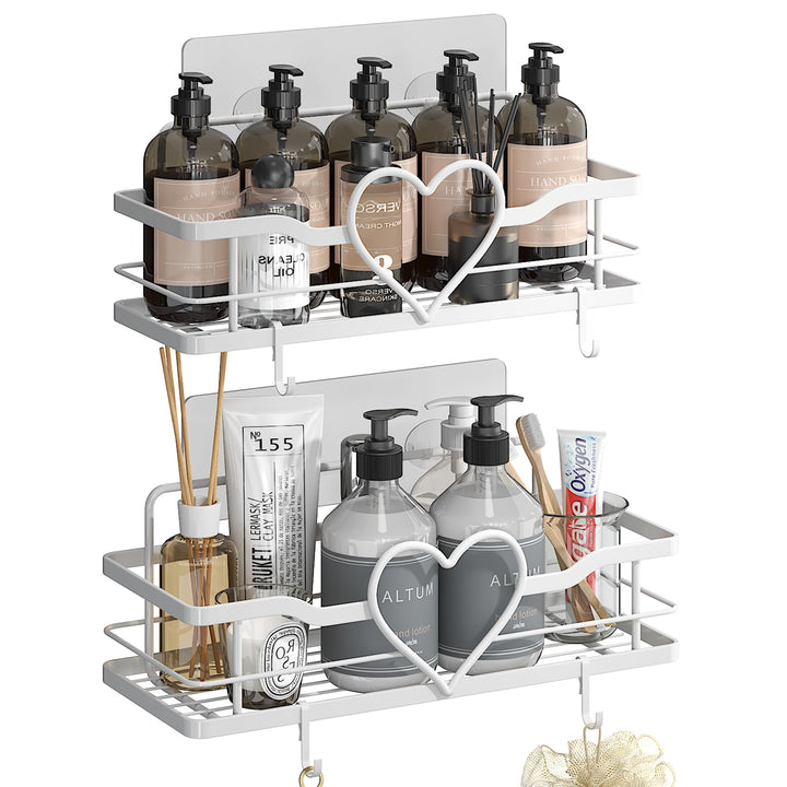 Duschablage ohne Bohren Badezimmer Organizer, Duschhalterung für Dusche, Badregal mit 4 abnehmbaren