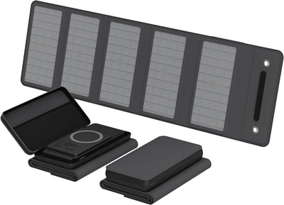 XLayer Wireless Solar Powerbank I 10.000mAh 15W I MagSafe kompatibel I Solarpanel I USB C Schnelllad