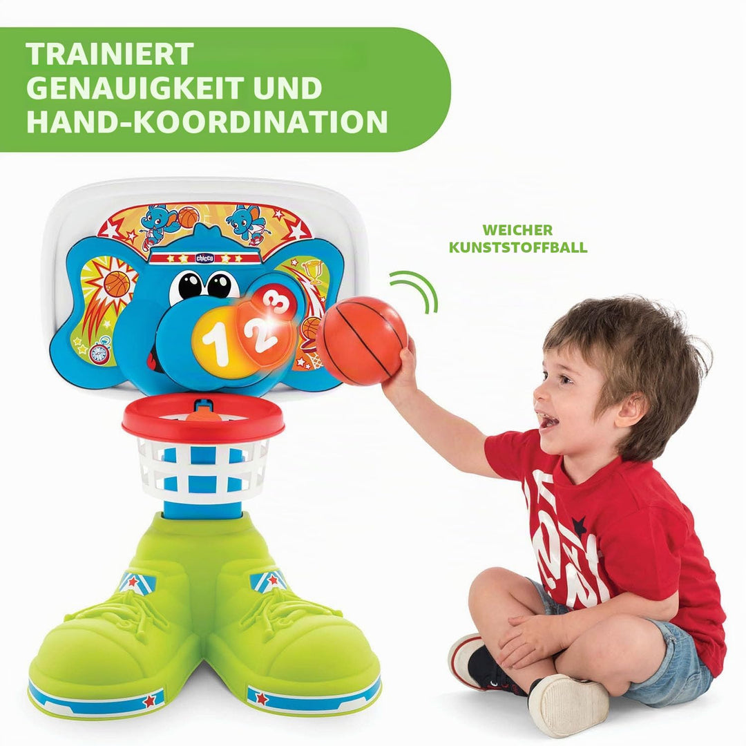 Chicco Basket League Elektronischer Basketballkorb Kinder, Mini Basketballkorb für Innen mit Geräusc
