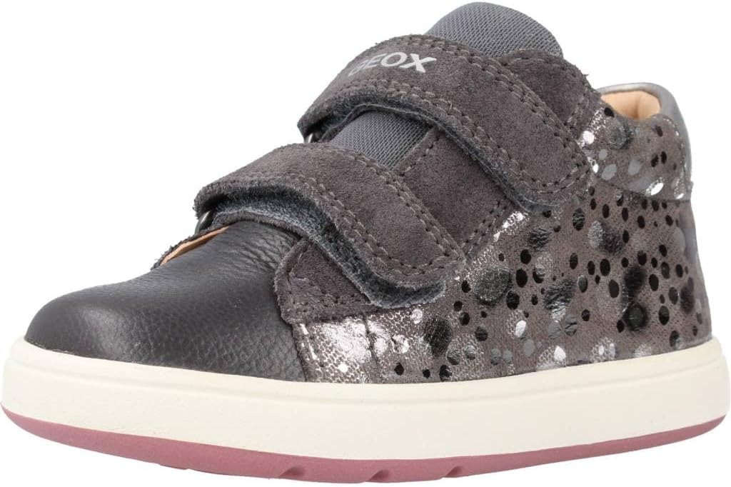 Geox Mädchen B Biglia Girl C Sneaker 24 EU Dk Grey Dk Silver, 24 EU Dk Grey Dk Silver
