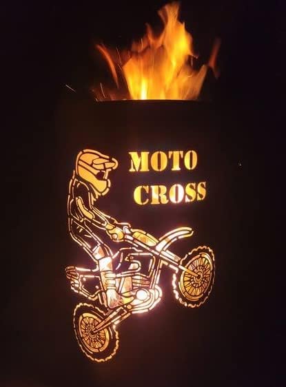 Feuertonne/Feuerkorb mit Motiv Moto Cross