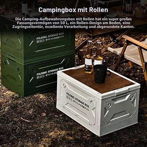 Qcwwy Faltbare Camping-Aufbewahrungsbox, Zusammenklappbare Aufbewahrungsbox, Starke Tragfähigkeit, 5