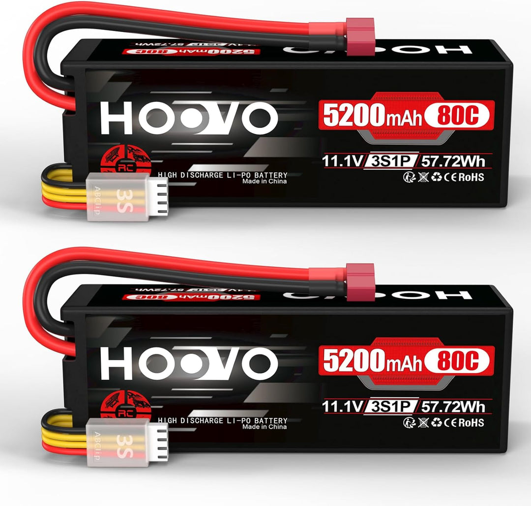 HOOVO 3S Lipo Akku 11,1V 5200mAh 80C HardCase Lipo Battery mit Deans T Stecker RC Batterie für RC Au