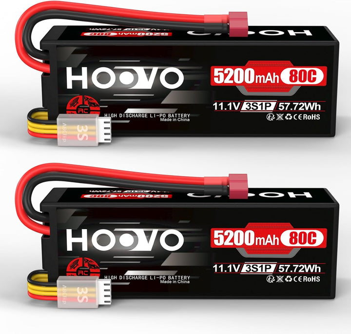 HOOVO 3S Lipo Akku 11,1V 5200mAh 80C HardCase Lipo Battery mit Deans T Stecker RC Batterie für RC Au