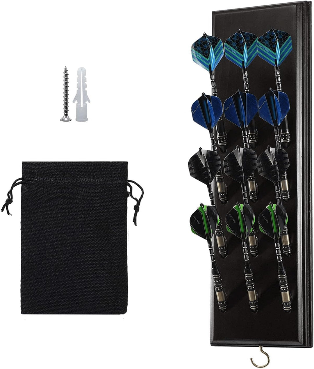 FDLS Darts Caddy Wandhalterung Darthalter Ständer mit Metallhaken Zubehör Aufbewahrungstasche Displa
