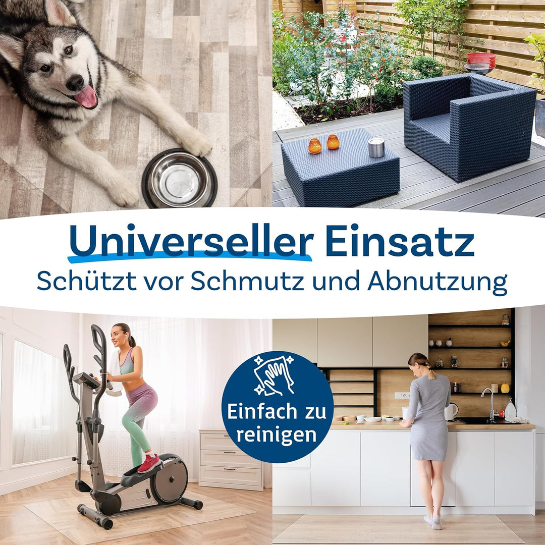 Floordirekt Bodenschutzmatte für Hartböden - Neo - transparente Bürostuhlunterlage Bodenmatte Stuhlu