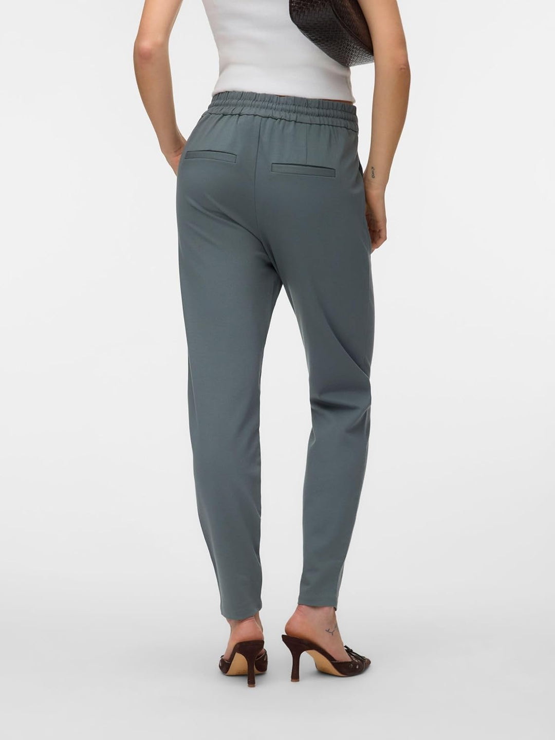 VERO MODA Eva Mid Rise Drawstring Trousers XS / 34L Balsam Green, XS / 34L Balsam Green