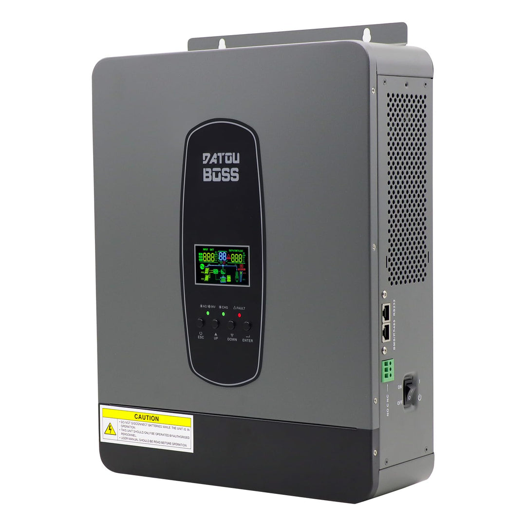 DATOUBOSS 3000W Hybrid Wechselrichter 24V, Hybrid Solar Wechselrichter Reiner Sinus,24V DC auf 220/2