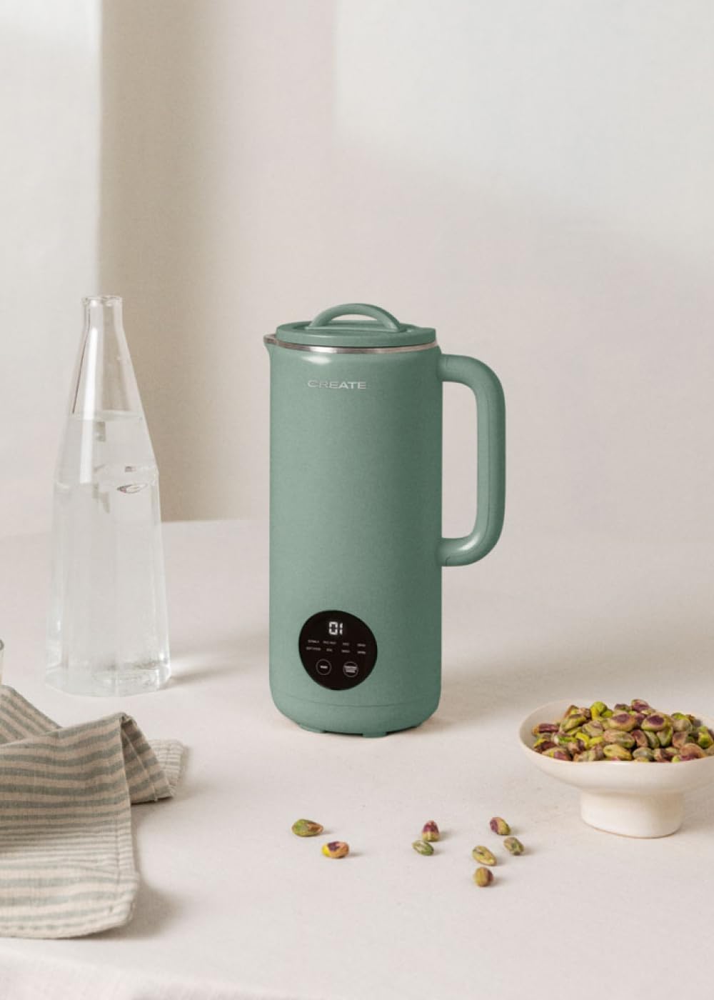 CREATE/VEGAN MILK MAKER/Multifunktionale Pflanzenmilchmaschine Grün-Sage/Programmierbar bis zu 12Std