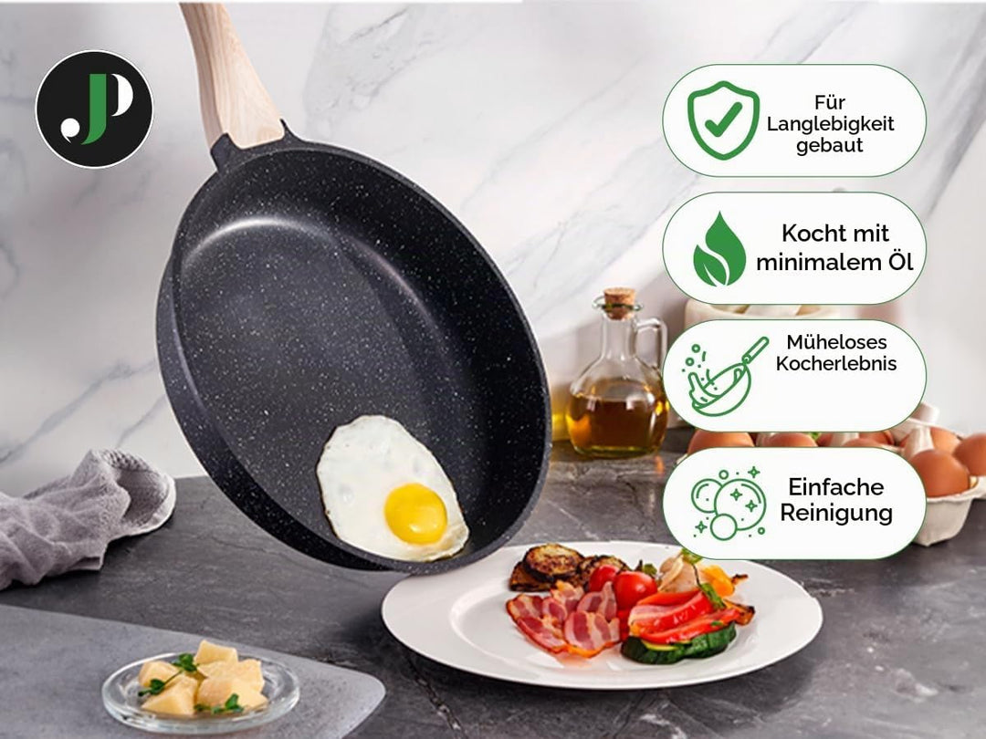 JUST PERFECTO Topfset Induktion - Pfannenset mit deckel - Pfanne 24cm, Bratpfanne 28 cm - kochtopf s