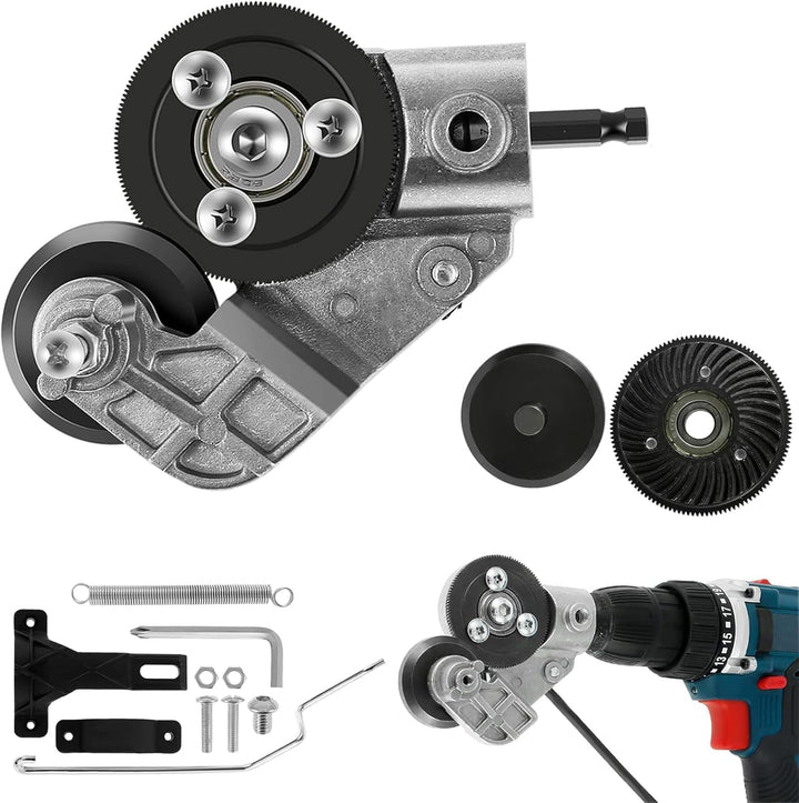 Elektrischer Bohrplattenschneider-Aufsatz, 2025 verbesserter Metallblechschneider-Adapter – Drill Cu