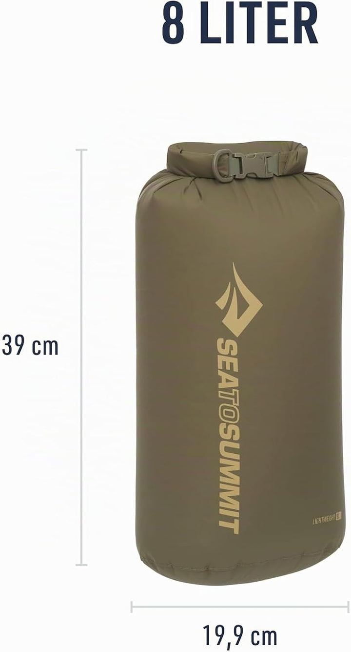 Sea to Summit Leichter Trockensack, Mehrzweck-Trockenaufbewahrung Olive Green 8 Liter, Olive Green 8