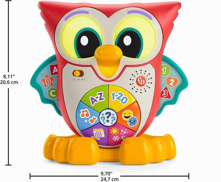 Fisher-Price - BlinkiLinkis Schlaue Eule, Französische Version, interaktives Lern-Spielzeug mit Musi