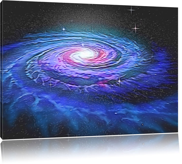 Sternenwirbel Galaxie Deluxe Format: 100x70 cm auf Leinwand, XXL riesige Bilder fertig gerahmt mit K