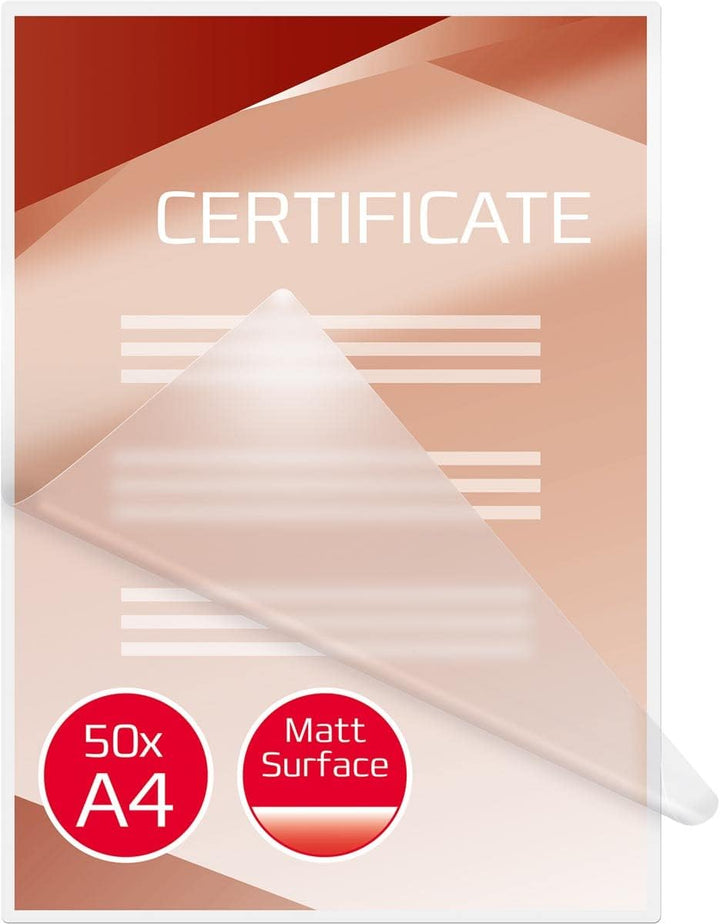 GBC Laminierfolien A4 Matt 75 mic, Beschriftbare Oberfläche, Robuste Laminiertaschen im 100er Pack,