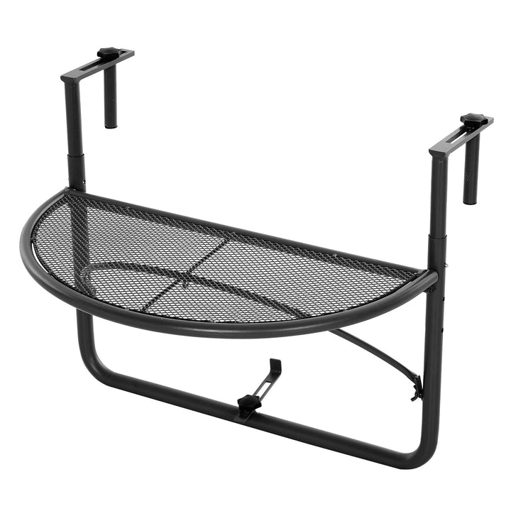 Outsunny Balkonhängetisch Hängetisch Gartentisch höhenverstellbar halbrund Ø30 cm Terrasse Metall We