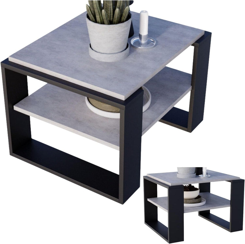 CraftPAK Wohnzimmer Tisch für Couch aus hochwertigem Holzwerkstoff, Stabiler & moderner Couchtisch m