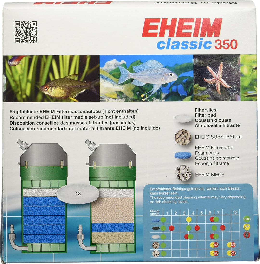Eheim Feinfilterpad (weiss) für Classic Aussenfilter 2215 (3 Stück), 17,8 x 17,8 x 7,6 cm