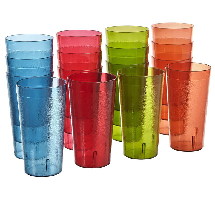 US Acrylic Café Trinkbecher aus Kunststoff, stapelbar, 590 ml, in 4, 16 Trinkbecher, wiederverwendba