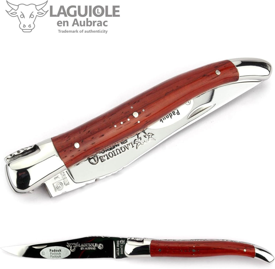 Laguiole en Aubrac Taschenmesser L0712PKIFI 12 cm Doppelplatine, Griffschalen Padouk, Klinge 10 cm g