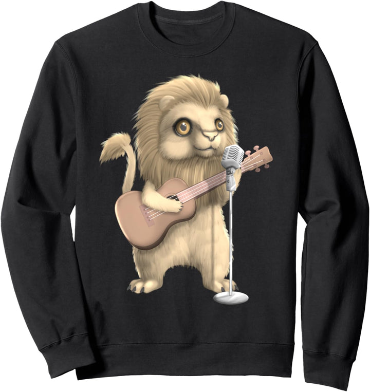 Lion Singing Guitar Player Musician Music Guitarist Cute Sweatshirt