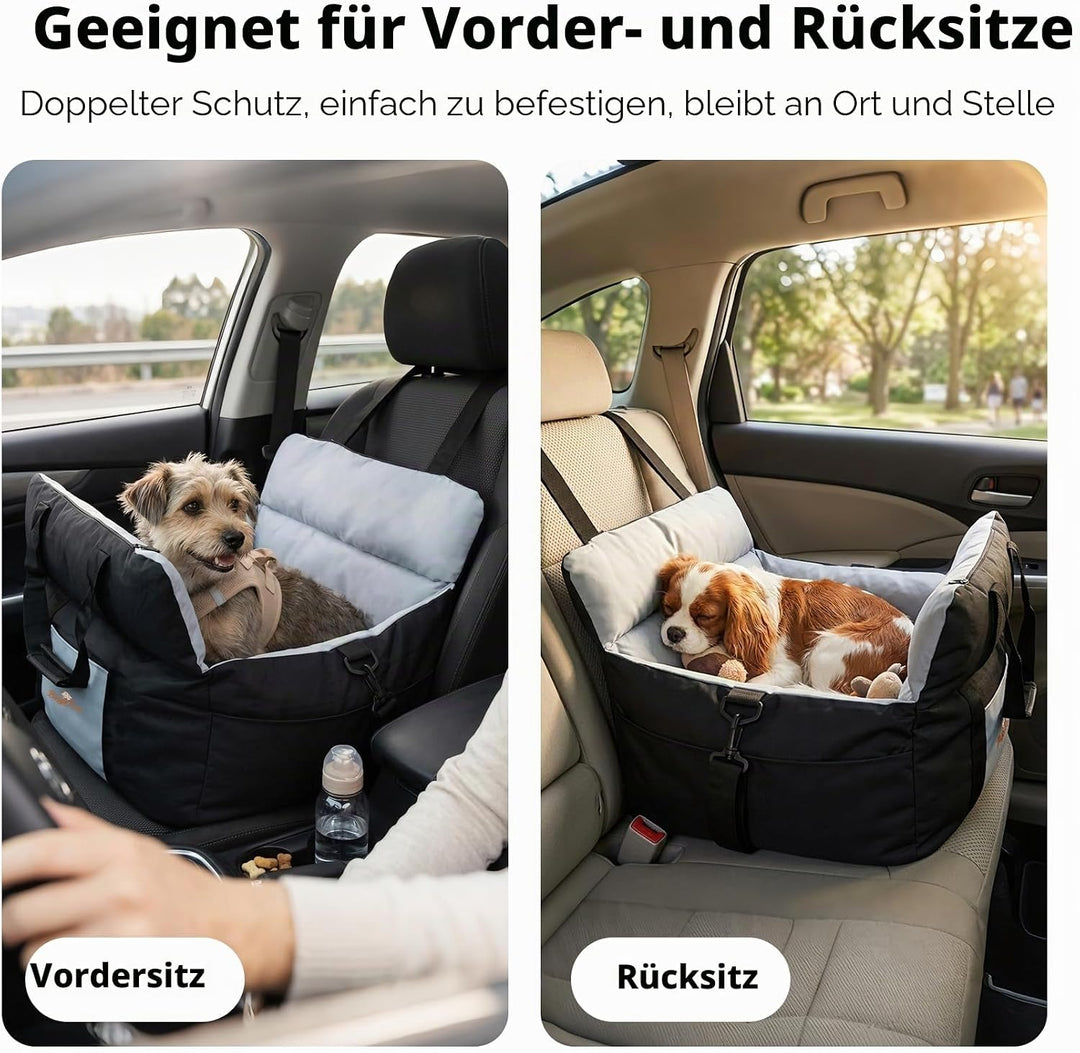 BingoPaw Hunde Autositz für kleine bis mittlere Hunde, Abnehmbar Waschbar Weich Hundesitz, Tragbar H