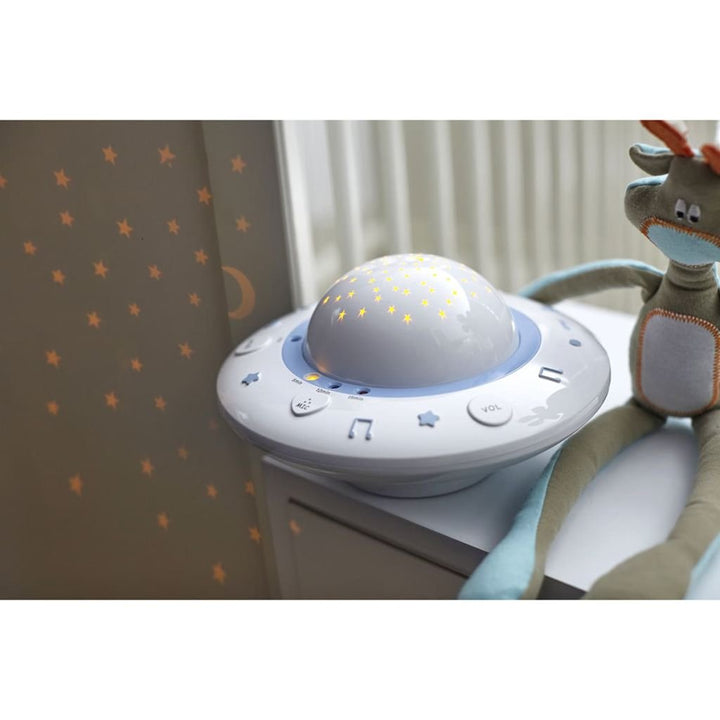 Alecto BC-125 - Einschlaflicht mit Sternenprojektor - 3 Farben - Beruhigende Melodien - Einstellbare