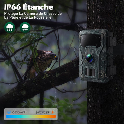 VOOPEAK Wildkamera 4K 30 fps 48 MP, Jagdkamera, Nachtkamera, bewegungsaktiviert, Jagdkamera, Infraro