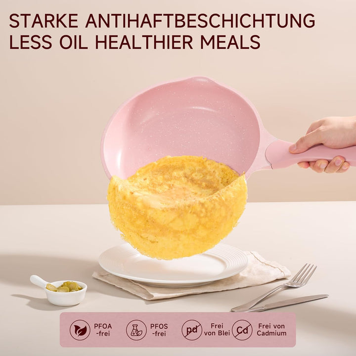 JEETEE Familie Topfsets Pfannenset 23-Teilig, Antihaft-Granit Topf und Pfannenset, Topfset Induktion