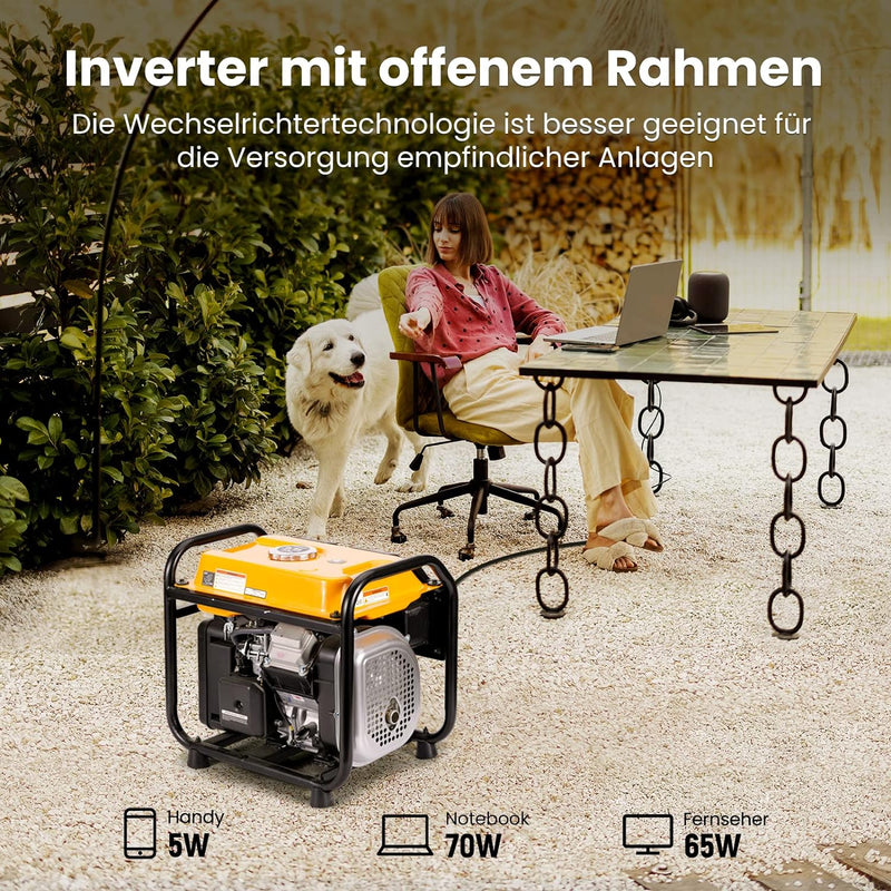 3200W Inverter-Generator, Benzin 4-Takt Backup-Stromversorgung mit Parallell-Funktion, mit AC/DC/USB