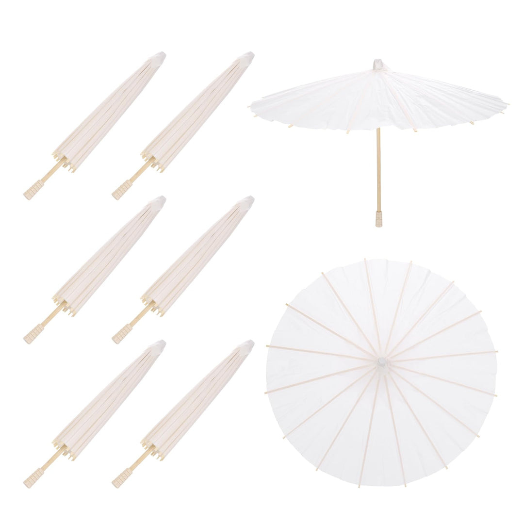 QUARKZMAN 6 Stück Papier-Schirme, 40cm Papier-Parasol-Schirm DIY Ölpapier-Mal-Schirme für Fotografie