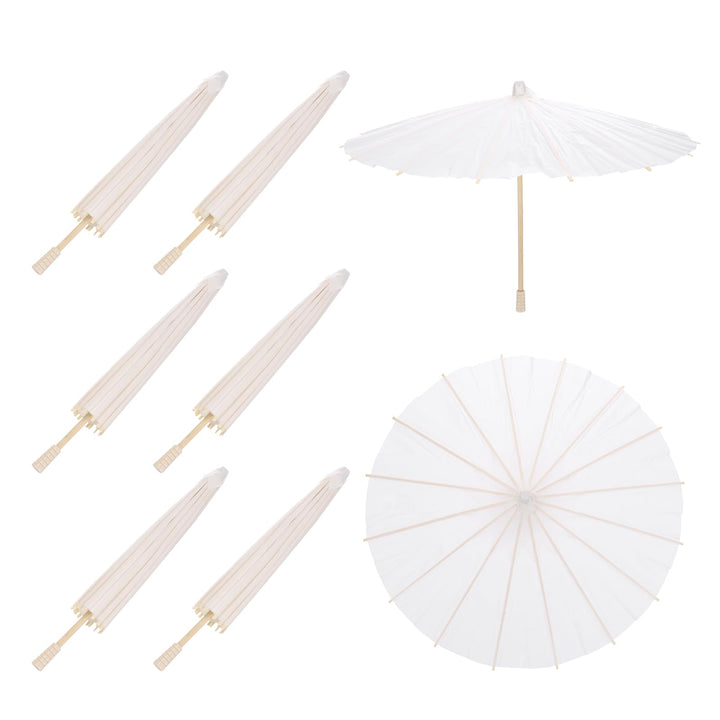 QUARKZMAN 6 Stück Papier-Schirme, 40cm Papier-Parasol-Schirm DIY Ölpapier-Mal-Schirme für Fotografie